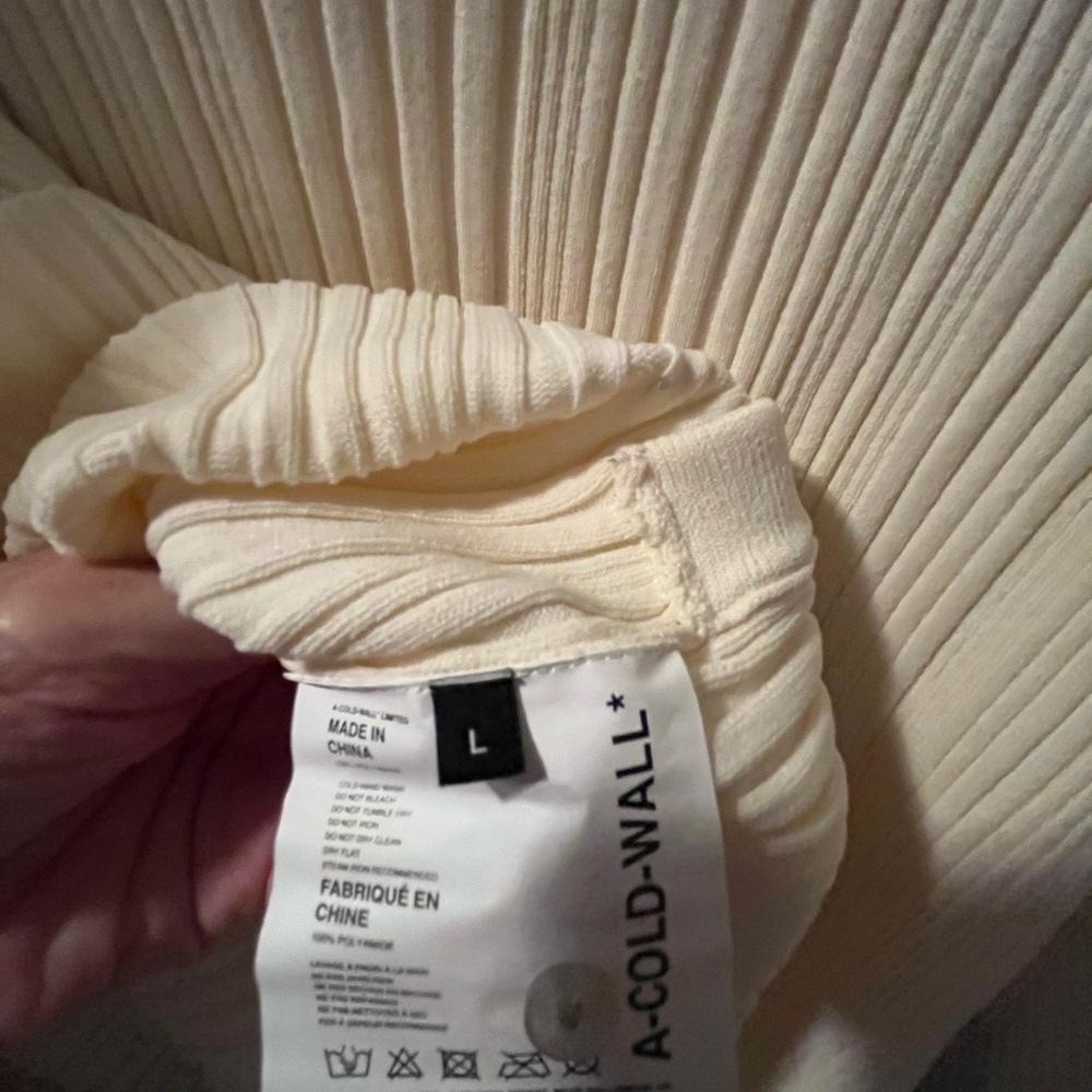 A-COLD-WALL* Cream Ribbed Top - Picture 6 of 6